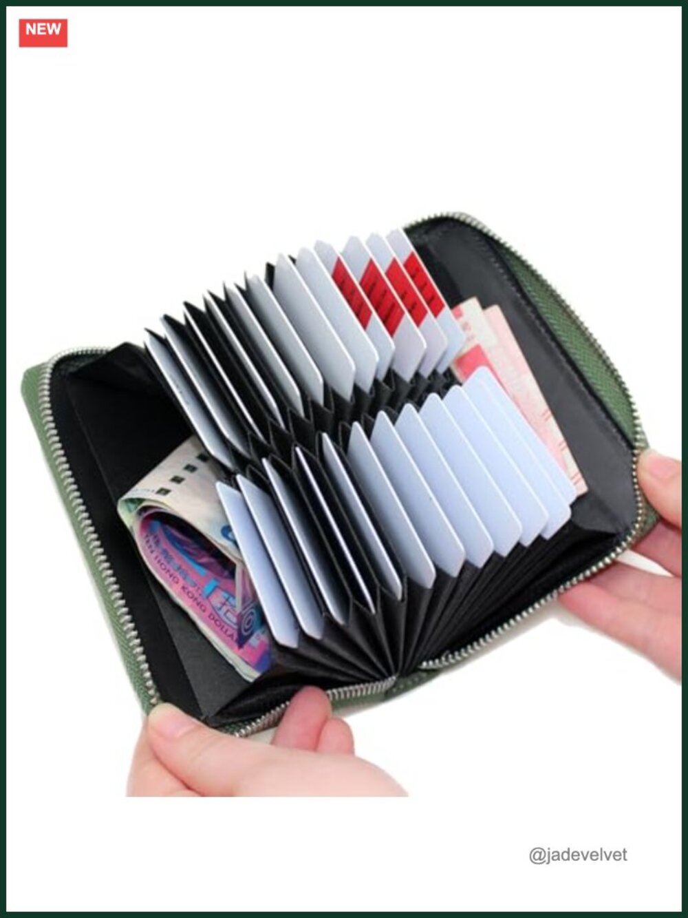 RFID Blocking 24 Slot Credit Card Holder Wallet Real Leather Multi Card